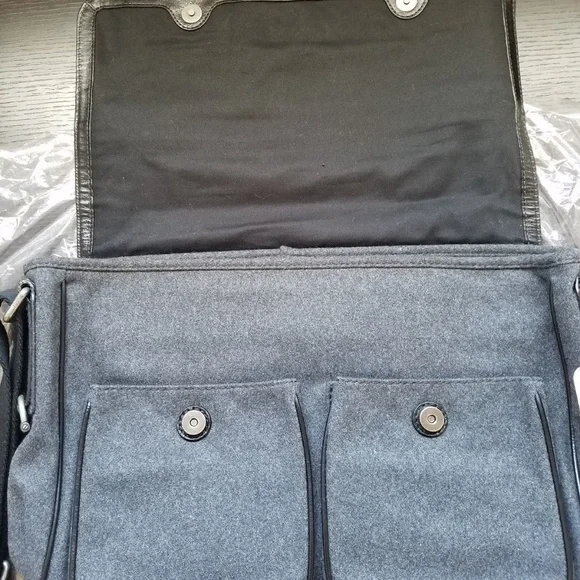 Fossil Messenger leather wool bag transit ew luggage carry on